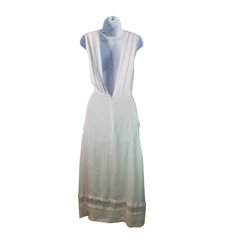 Reiss Marcella white split front sleeveless midi dress - Picture 8 of 16